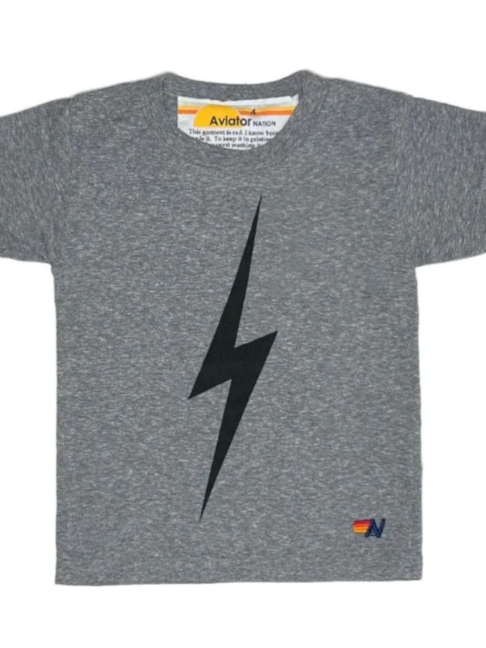 Aviator Nation Bolt Graphic Boyfriend Grey Tee ⚡️ - Size Medium